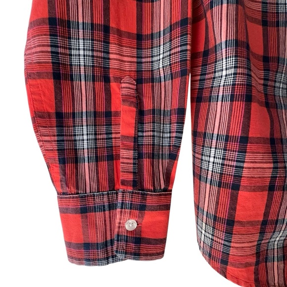 GAP NWOT BOYFRIEND FIT BUTTON DOWN PLAID COTTON SHIRT | SIZE: MEDIUM - Picture 5 of 9